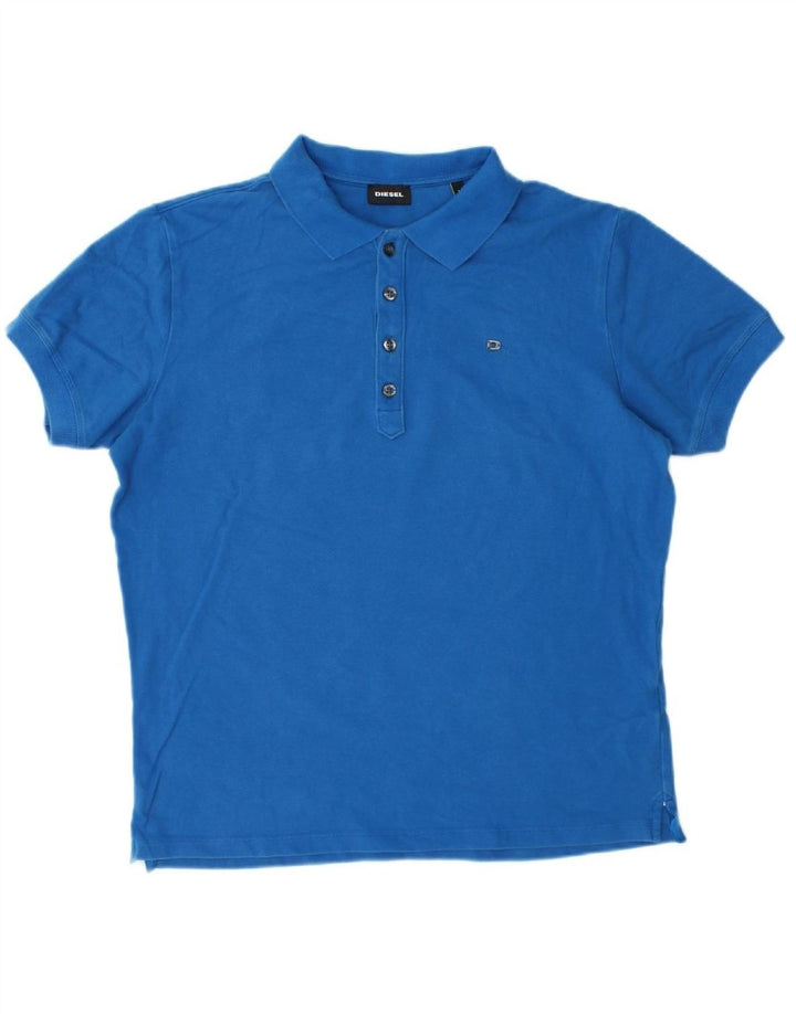 DIESEL Boys Polo Shirt 15-16 Years Large Blue Cotton