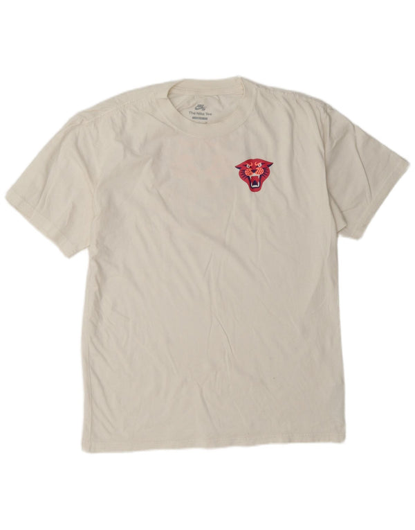 T-shirt grafica Nike SB Panther Loose Fit da uomo, piccola, in cotone bianco