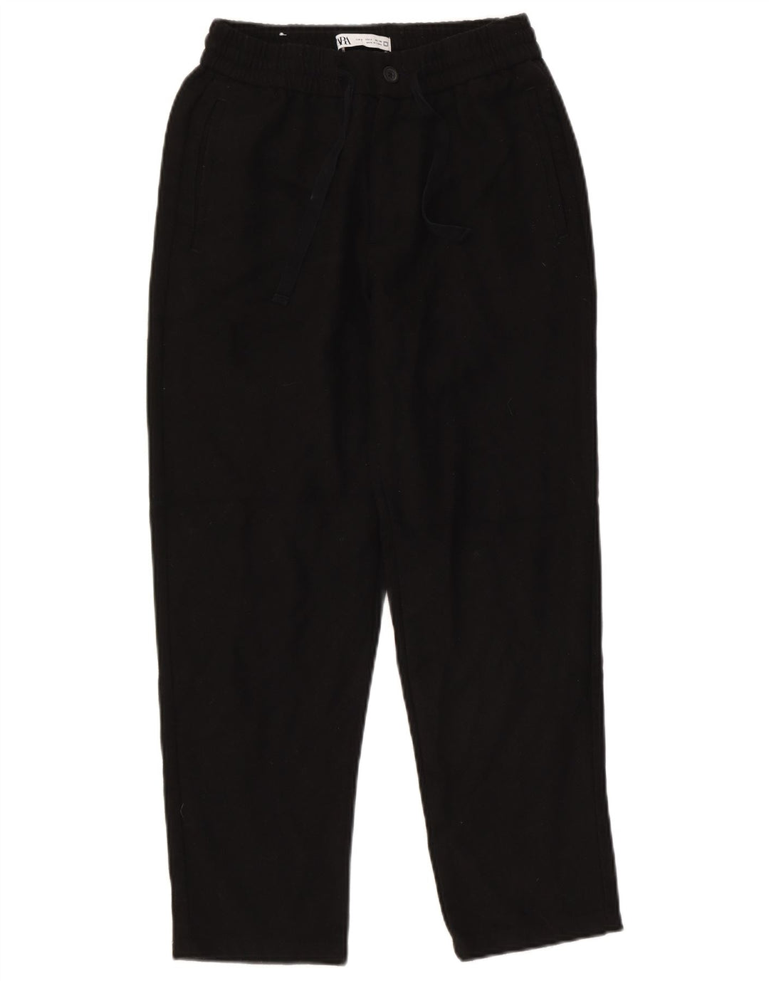 Pantaloni chino affusolati da uomo Zara piccoli W30 L26 poliestere nero