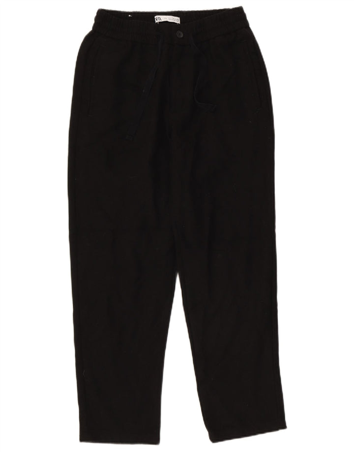 Pantaloni chino affusolati da uomo Zara piccoli W30 L26 poliestere nero