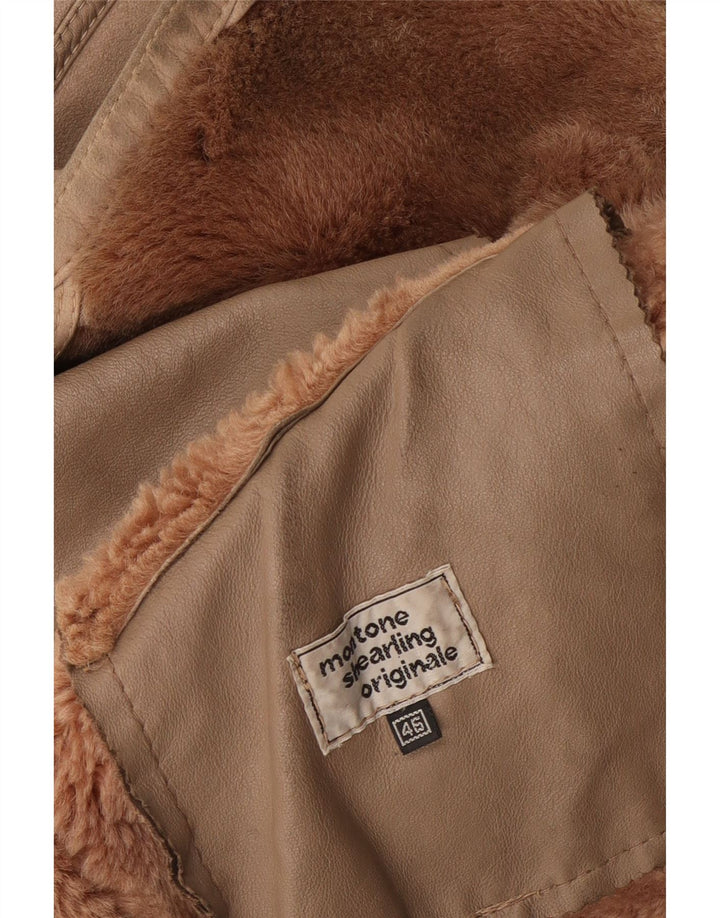 Giacca in shearling vintage da donna IT 46 Shearling beige grande