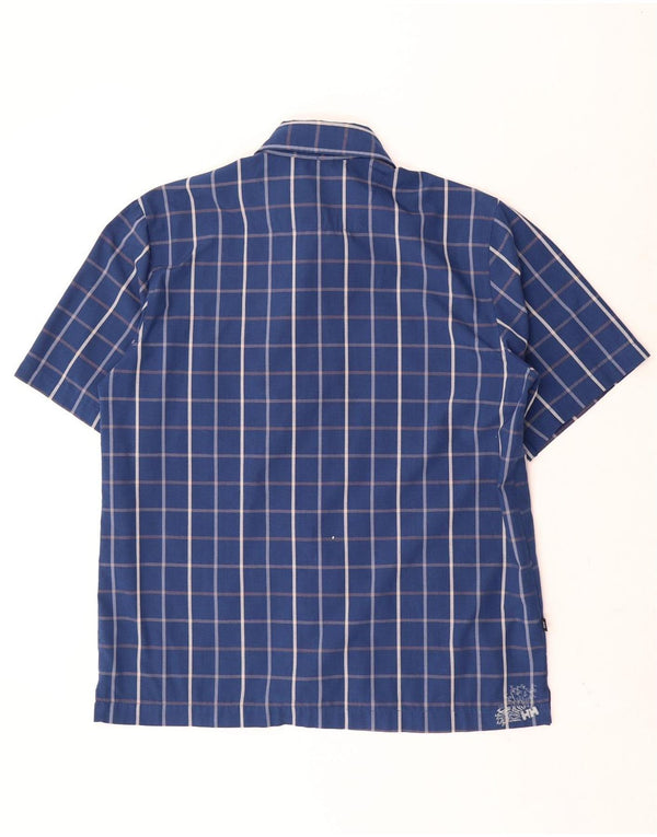 Camicia a maniche corte da uomo Helly Hansen Poliestere medio a quadri blu navy