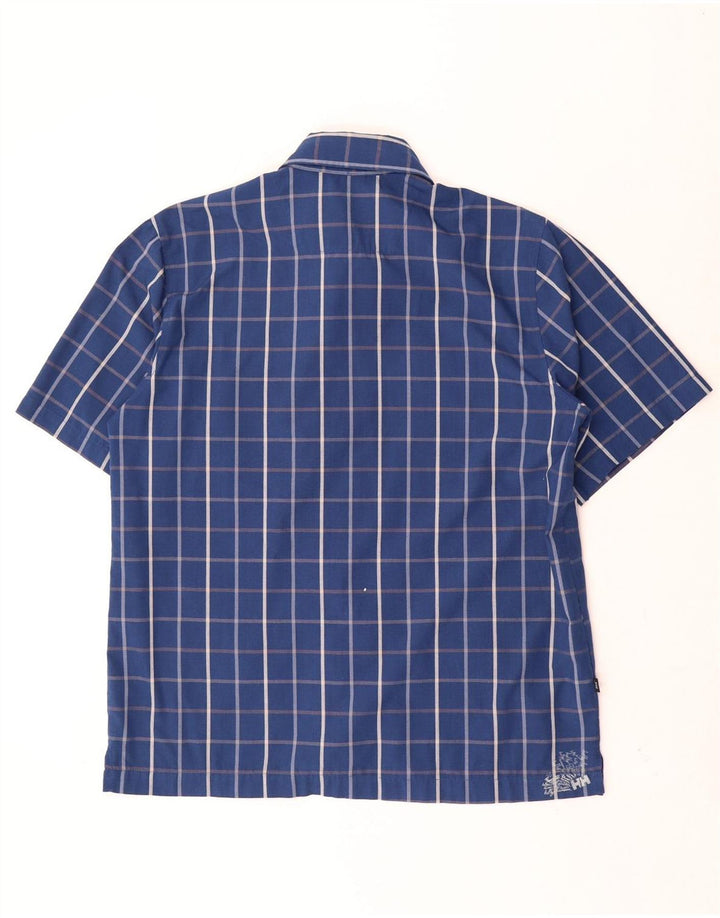 Camicia a maniche corte da uomo Helly Hansen Poliestere medio a quadri blu navy
