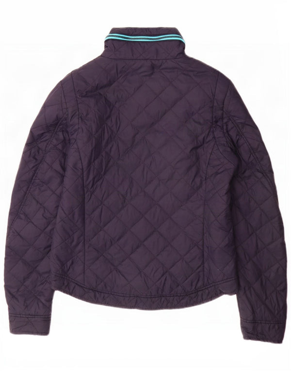 Giacca trapuntata con cappuccio da donna Superdry UK 16 grande nylon blu navy
