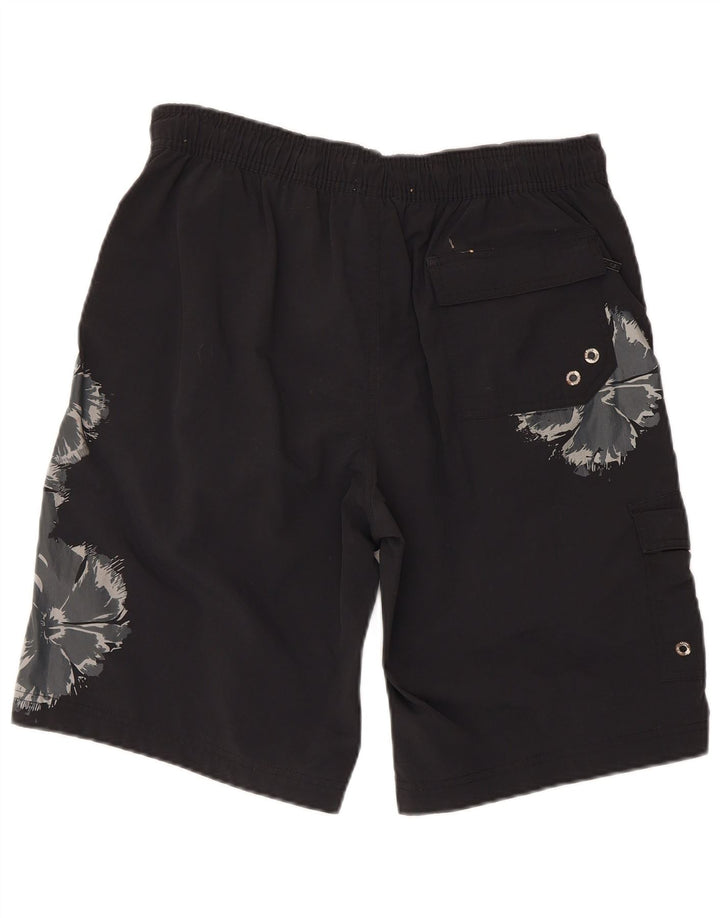 Pantaloncini da bagno da uomo Calvin Klein piccoli in nylon floreale nero