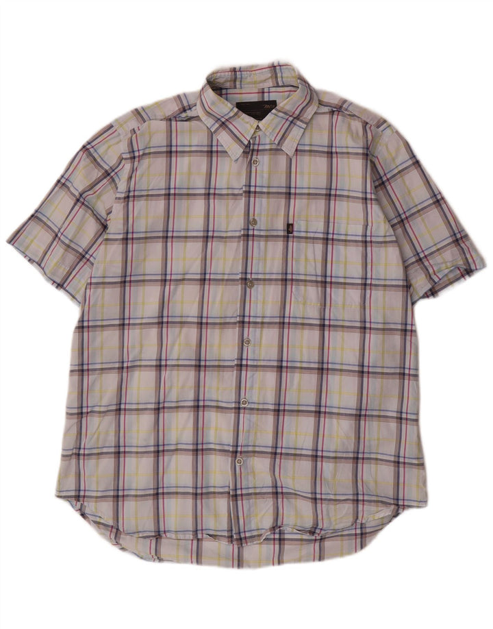 Camicia a maniche corte da uomo Marlboro Classics, cotone a quadri multicolore grande