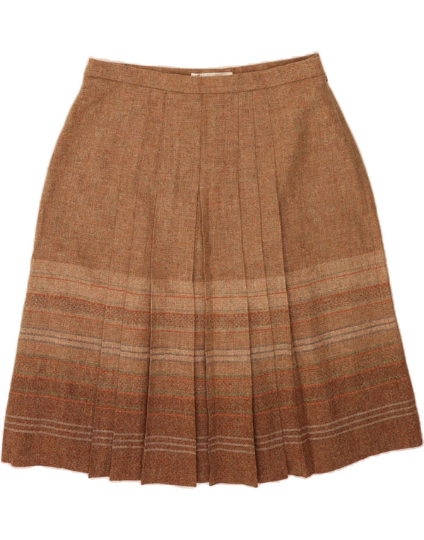 THE EDINBURGH WOOLEN MILL Gonna a pieghe da donna UK 22 3XL W38 Marrone