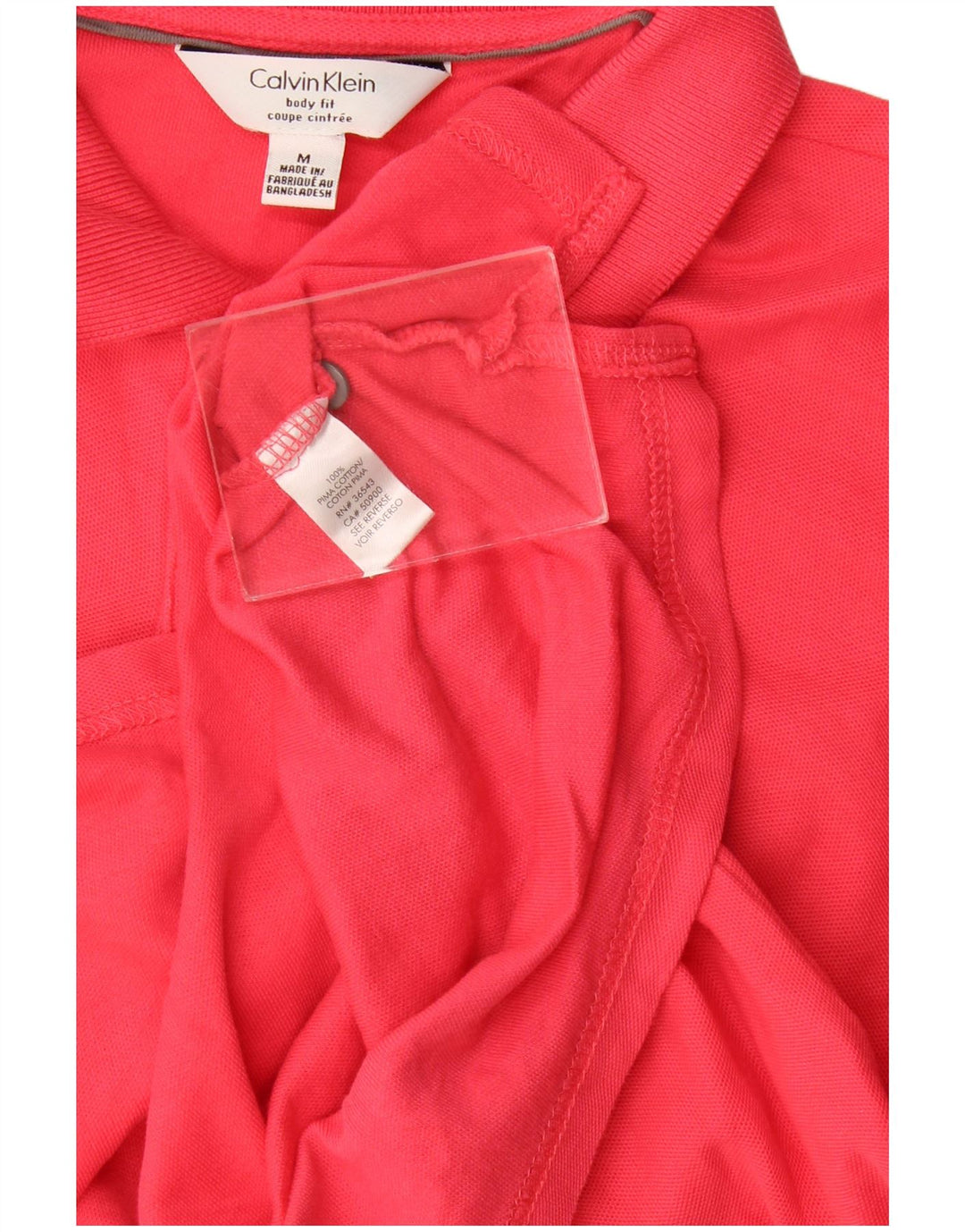 Polo da uomo Body Fit Calvin Klein in cotone rosso medio