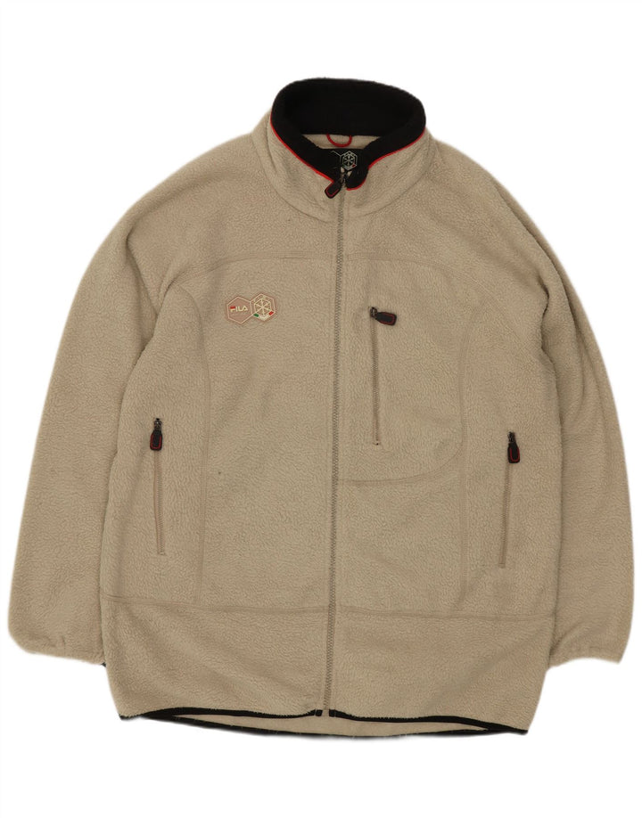 Giacca in pile da uomo Fila UK 40 Large Beige Poliestere