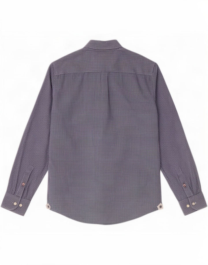 Camicia da uomo Tommy Hilfiger piccola in cotone a quadretti blu navy