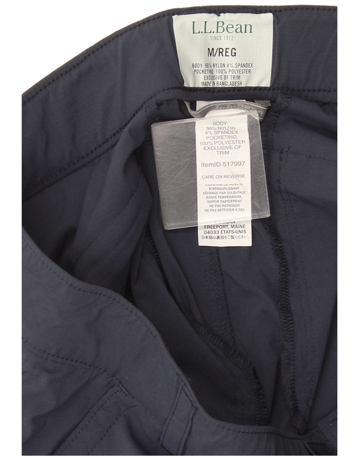 Pantaloni capri cargo da uomo L.L.Bean medi W32 L22 nylon blu navy