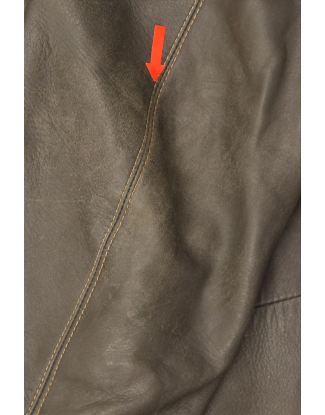 Giacca in pelle militare vintage da uomo UK 38 in pelle kaki media