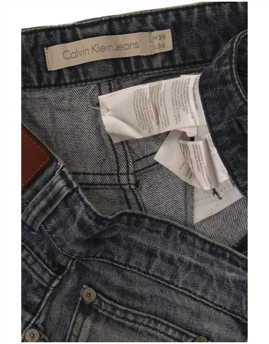 Pantaloncini di jeans da uomo Calvin Klein W36 Large Blu Cotone