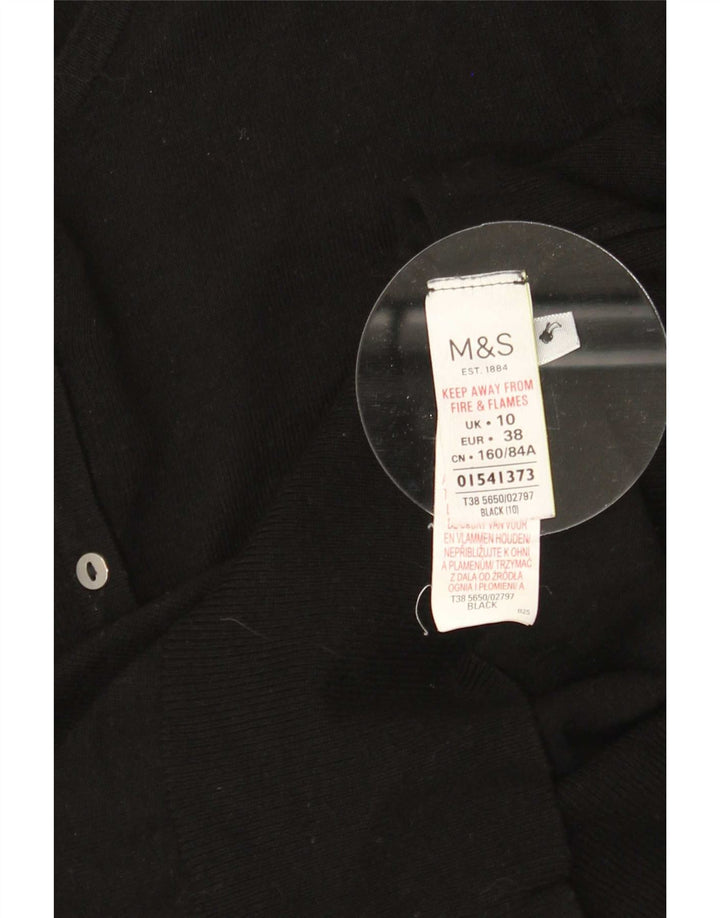 Maglione cardigan da donna Marks & Spencer UK 10 piccolo viscosa nera