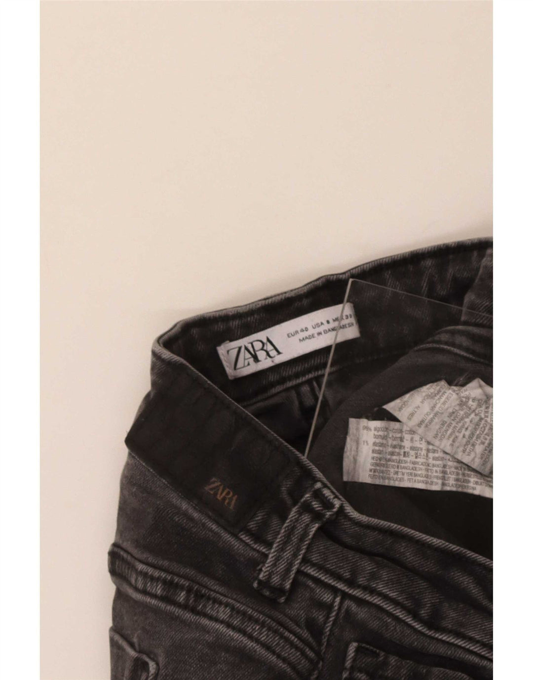 Jeans svasati da donna Zara EU 40 medio W30 L34 cotone nero