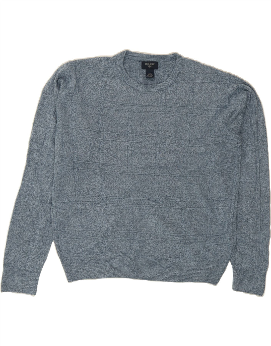 DOCKERS Mens Crew Neck Jumper Sweater Large Blue Acrylic Vintage Dockers and Second-Hand Dockers from Messina Hembry 