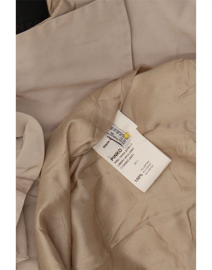 Giacca blazer lunga da donna Pinko UK 14 Large Beige Poliestere