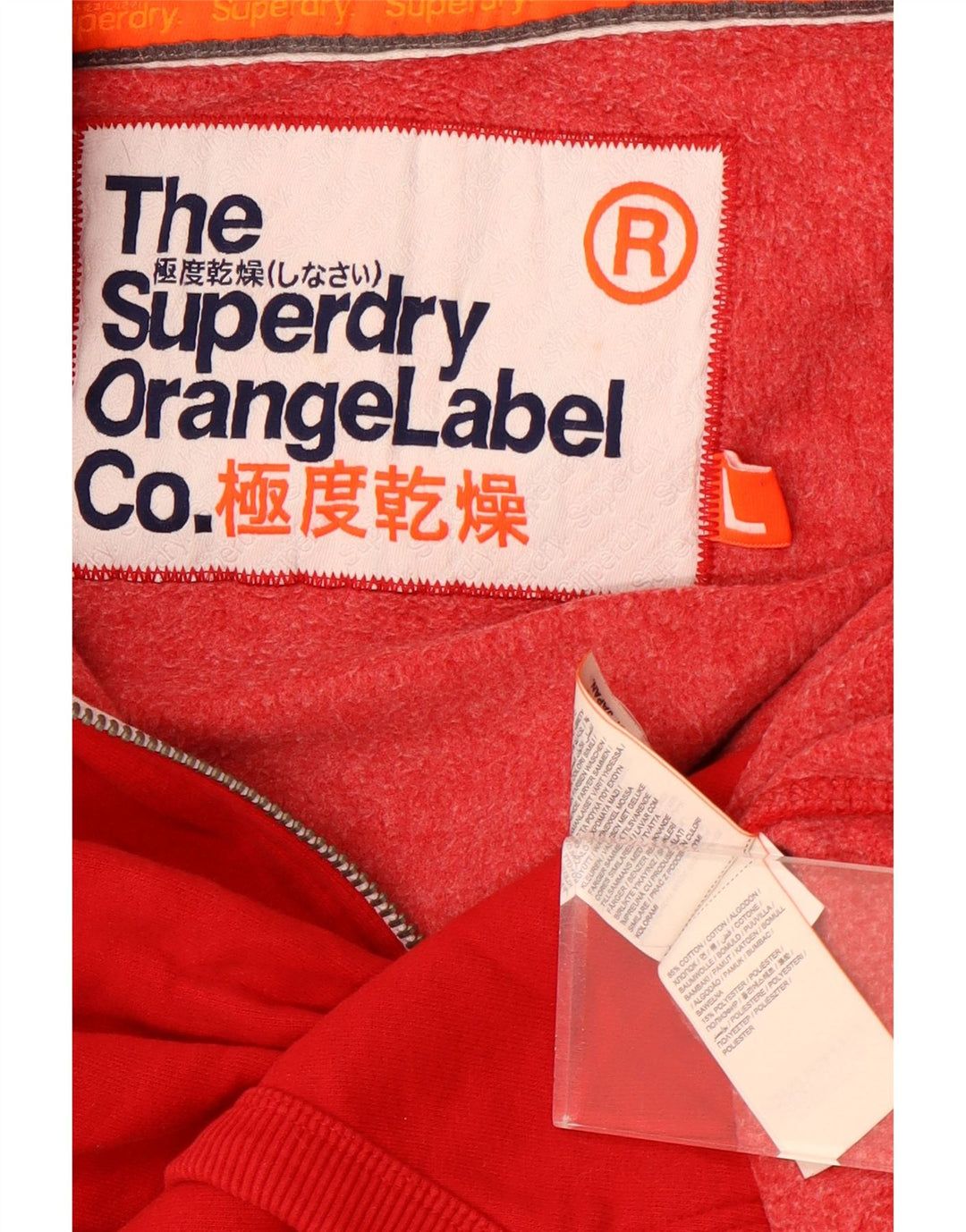 Maglione con cappuccio e zip da uomo Superdry grande in cotone rosso