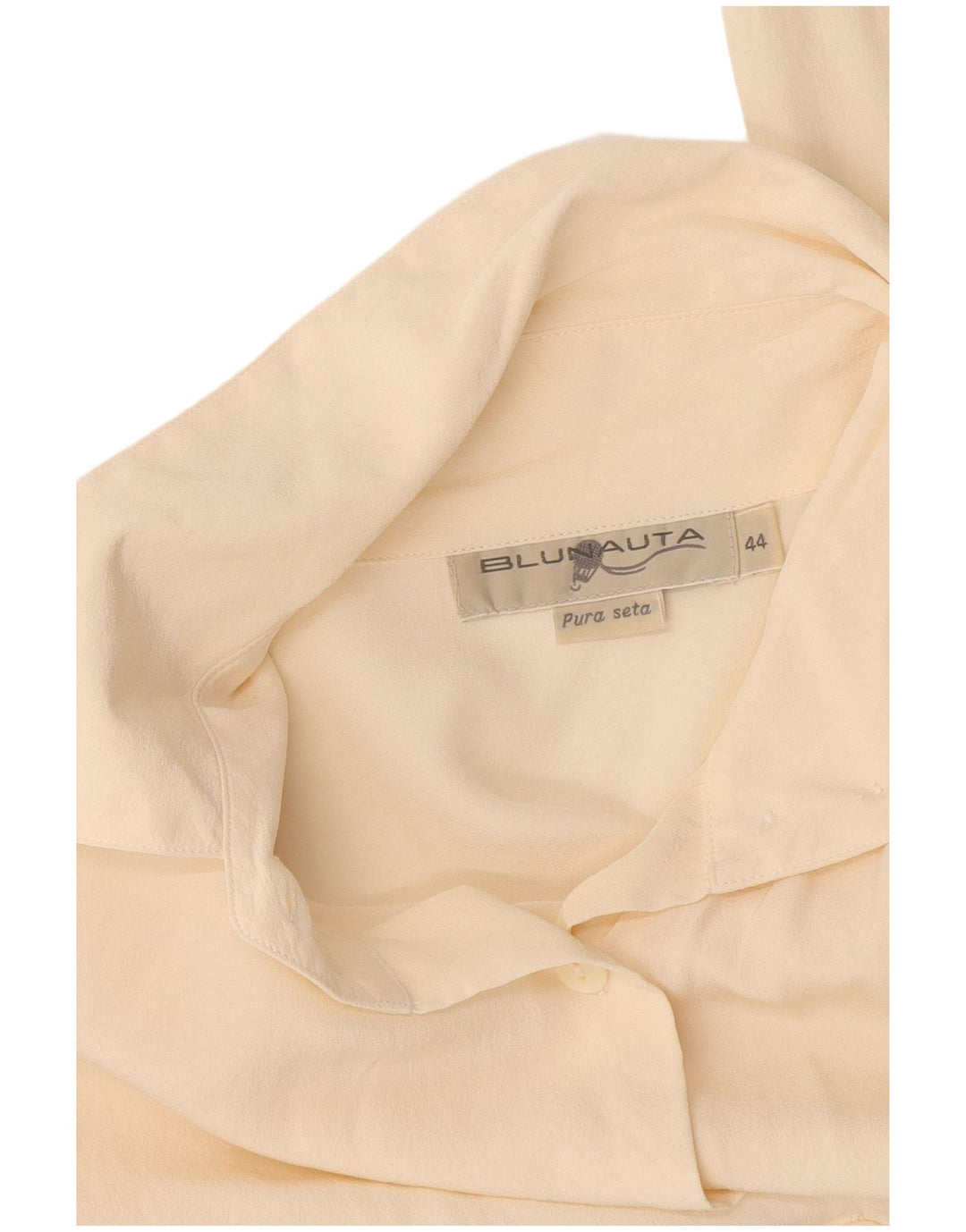 Blunauta Donna Camicia Blusa IT 44 Medio Off White Seta