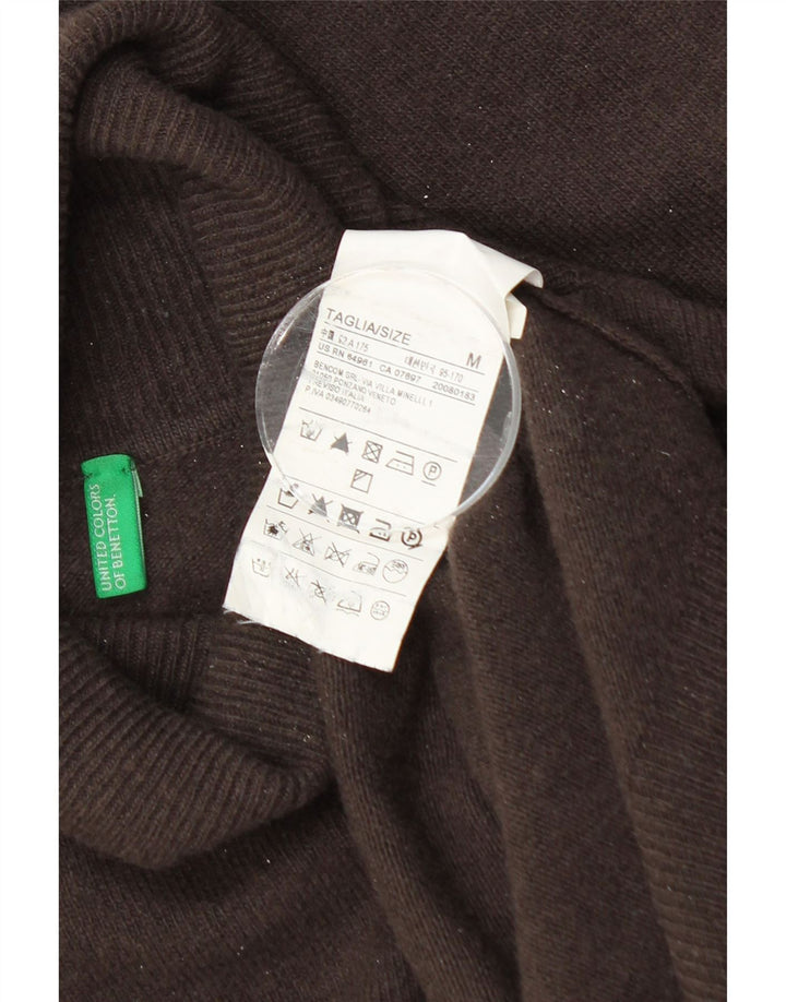 Maglione da donna a collo alto Benetton in lana marrone medio