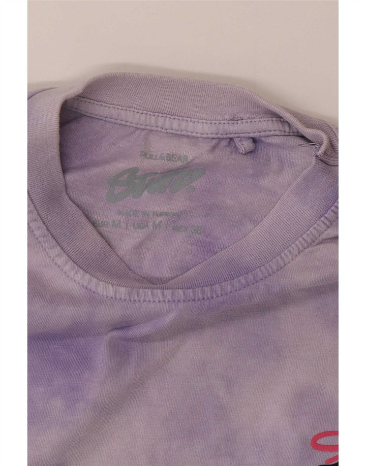 T-shirt grafica da uomo Pull & Bear Top viola medio tie dye