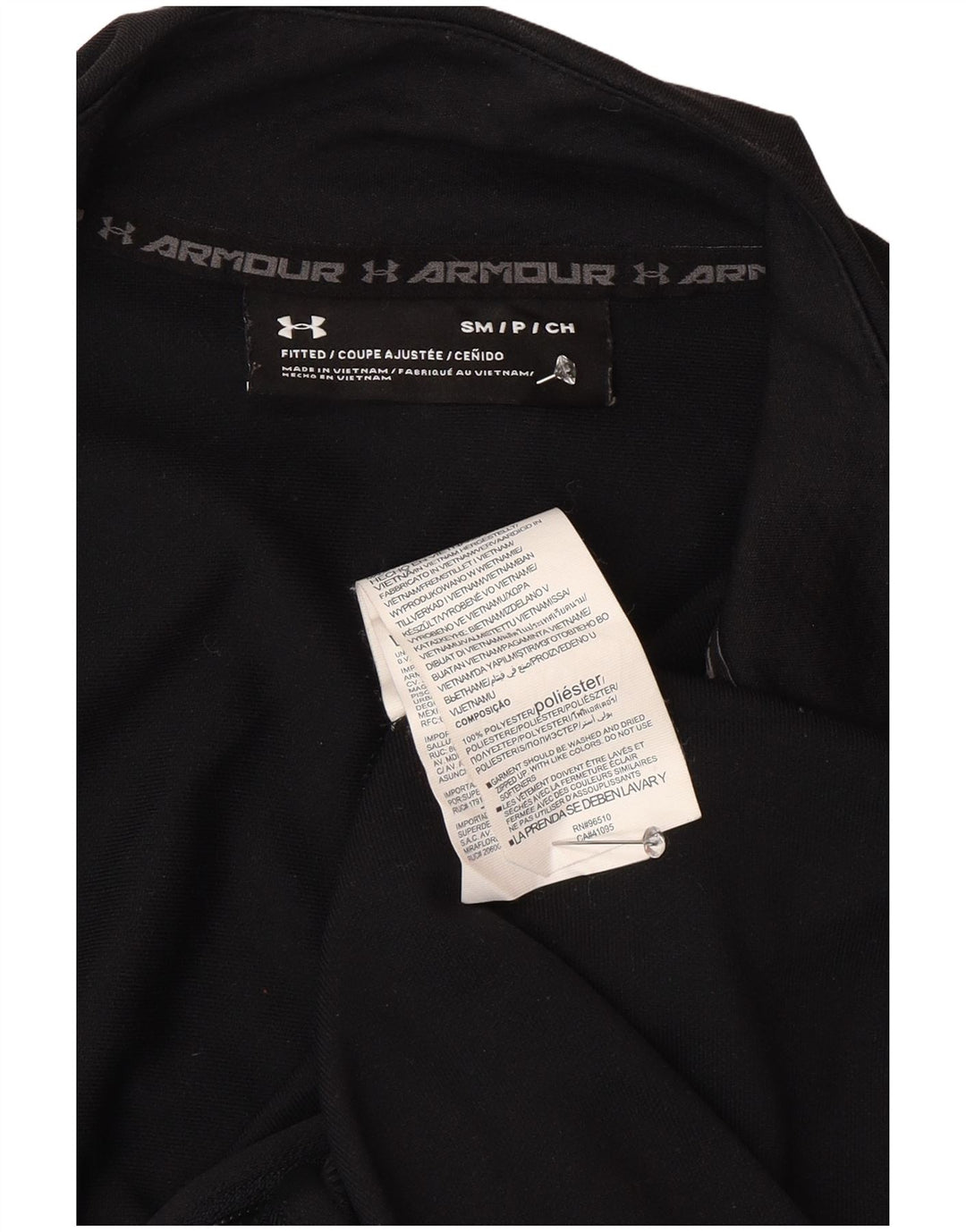 Giacca da ginnastica aderente grafica da uomo Under Armour piccola in poliestere nero