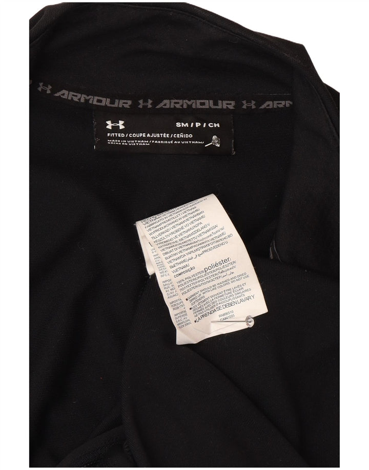 Giacca da ginnastica aderente grafica da uomo Under Armour piccola in poliestere nero