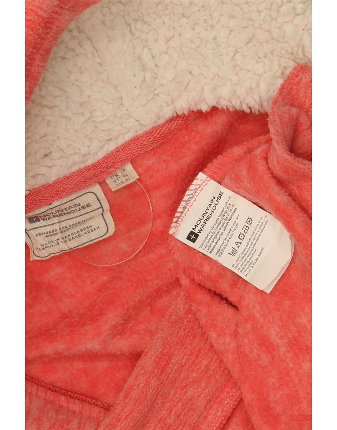 Giacca in pile con cappuccio da donna Mountain Warehouse UK 20 2XL Poliestere rosso