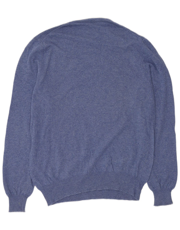 BENETTON Maglione da uomo girocollo in lana XL blu