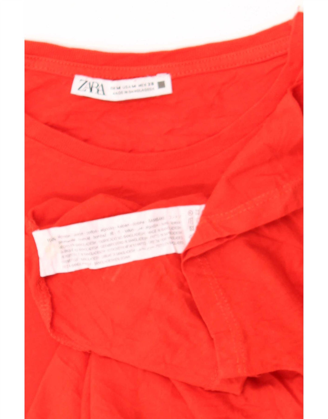 T-shirt Zara da donna Top UK 14 rosso medio in cotone