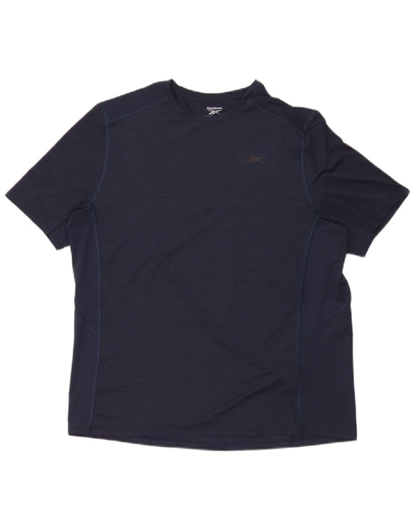 T-shirt da uomo Reebok Top Large in poliestere blu navy