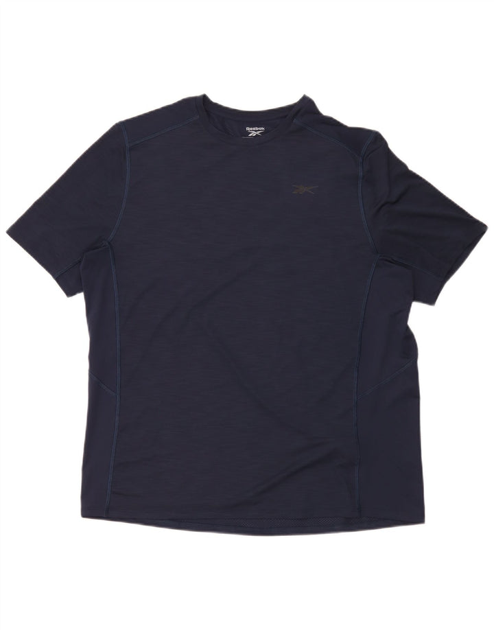 T-shirt da uomo Reebok Top Large in poliestere blu navy