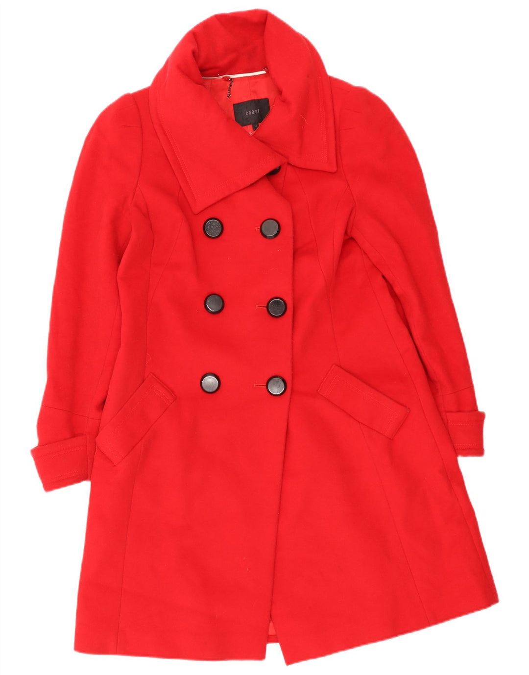 Cappotto doppiopetto da donna Coast UK 12 Lana rossa media