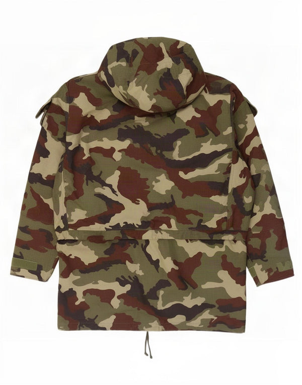 Vintage Mens Hooded Loose Fit Parka Jacket UK 40 Large Khaki Camouflage