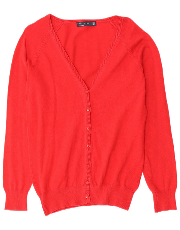 Maglione cardigan da donna Zara UK 18 XL rosso cotone