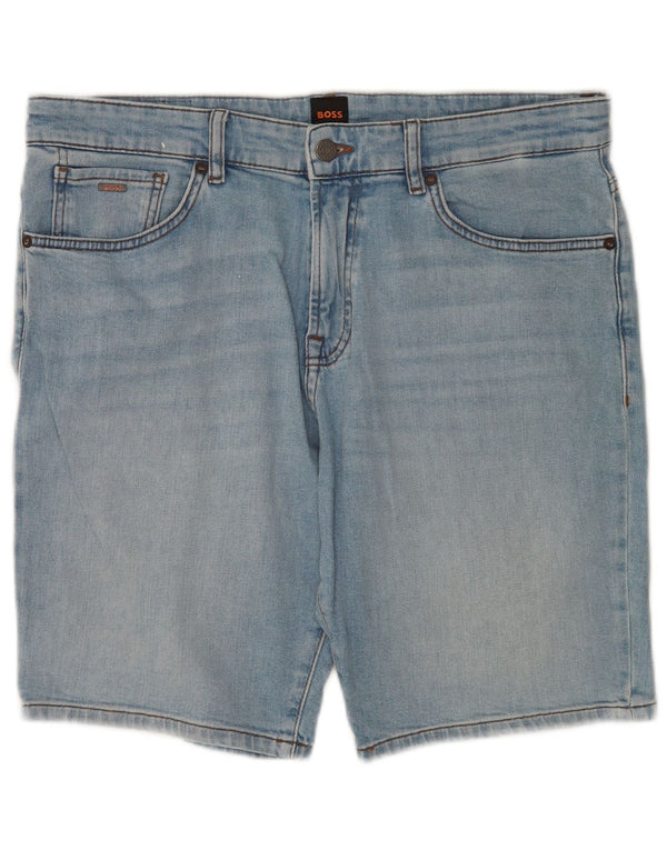 Pantaloncini di jeans vestibilità regolare da uomo Hugo Boss W34 Large Blu