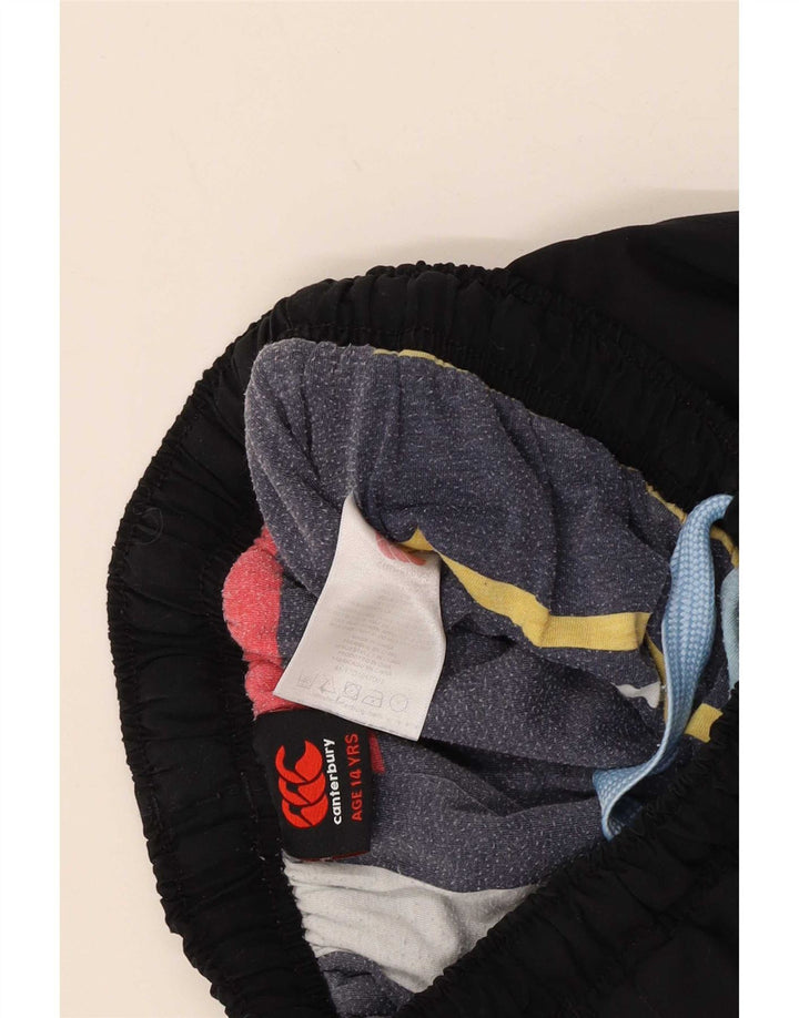 Pantaloni da tuta con grafica da ragazzo Canterbury 13-14 anni in poliestere nero