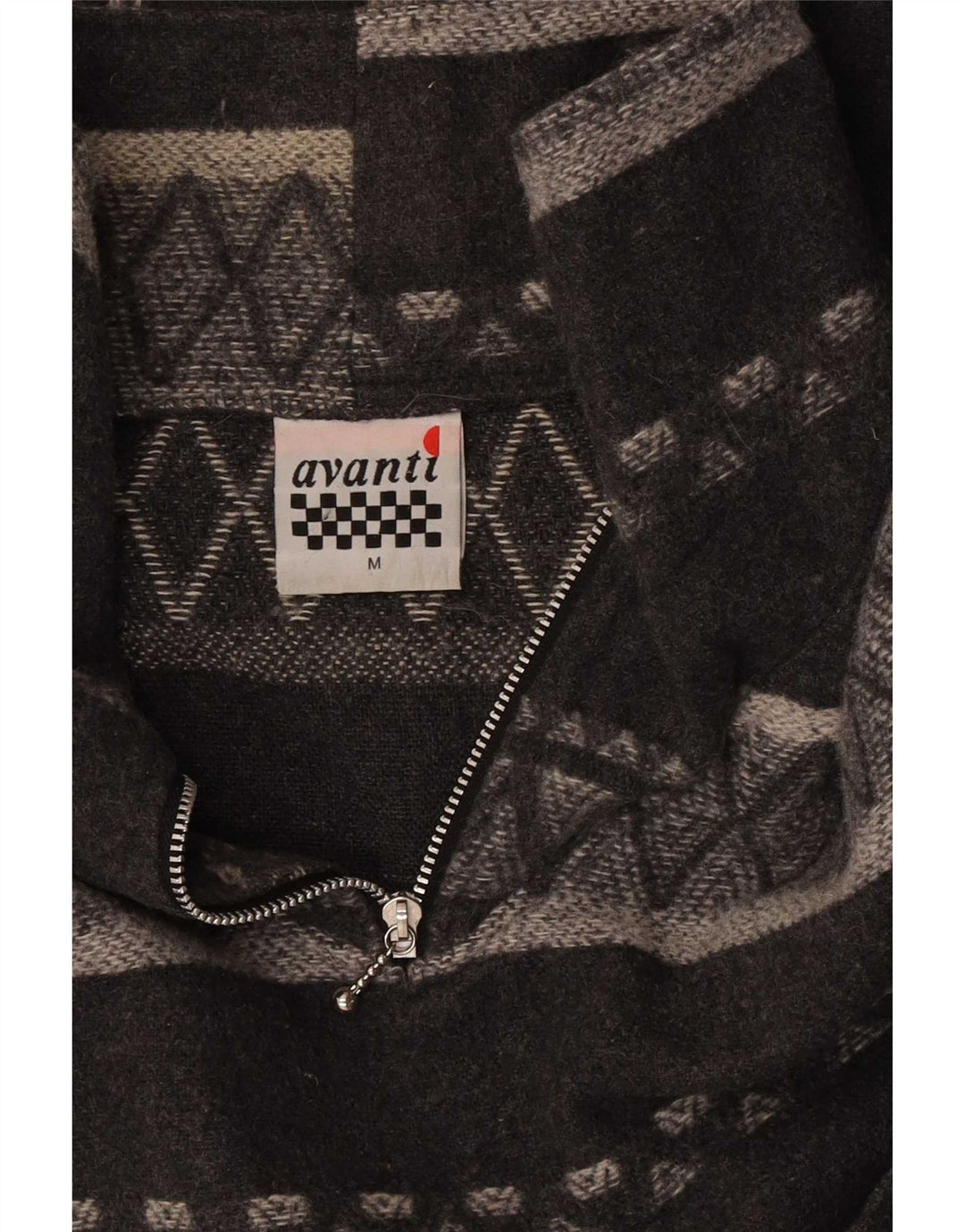 Felpa oversize da uomo con zip e collo Avanti, grigio medio geometrico