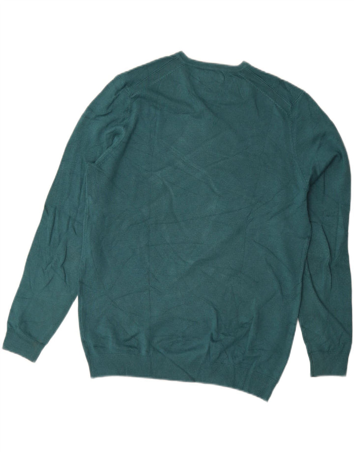 Maglia ZARA Uomo con Scollo a V Verde Medio in Viscosa