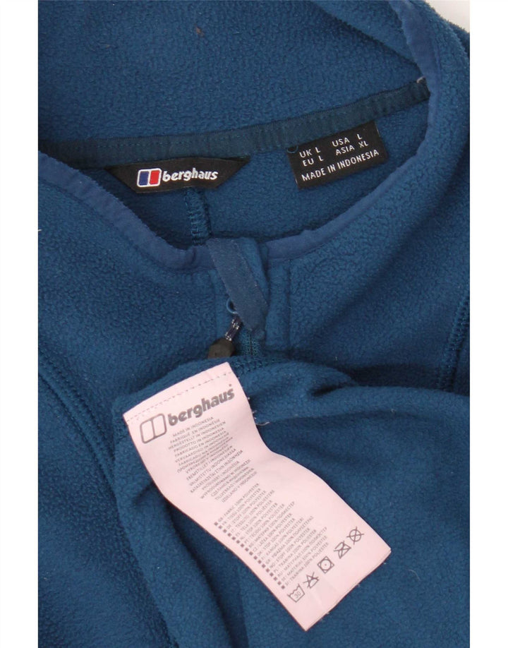 Maglione in pile da uomo Berghaus con zip e collo, grande, in poliestere color block blu