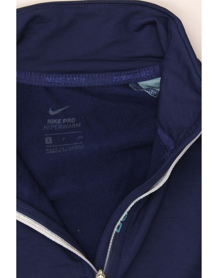 NIKE Womens Hyper Warm Pullover Tracksuit Top UK 8 Small Navy Blue Vintage Nike and Second-Hand Nike from Messina Hembry 