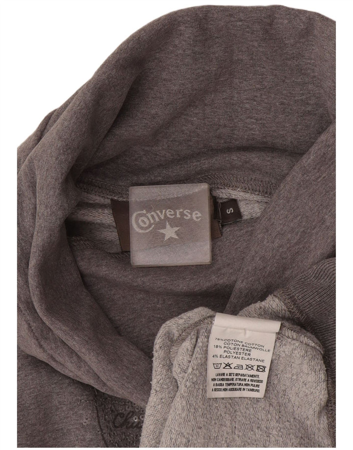 Felpa con grafica da donna Converse Jumper UK 10 Small Grey Flecked Cotton