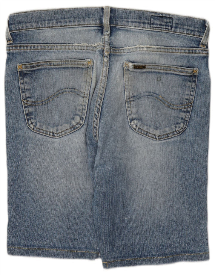 Pantaloncini in denim invecchiato REED da donna Lee W34 grande cotone blu