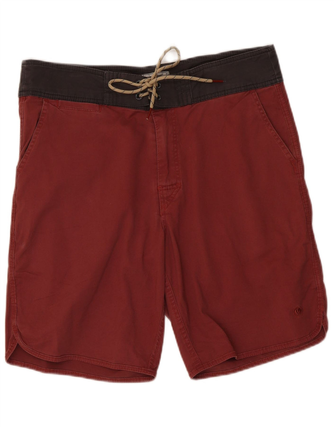 Pantaloncini da bagno da uomo Fat Face in cotone color block rosso medio