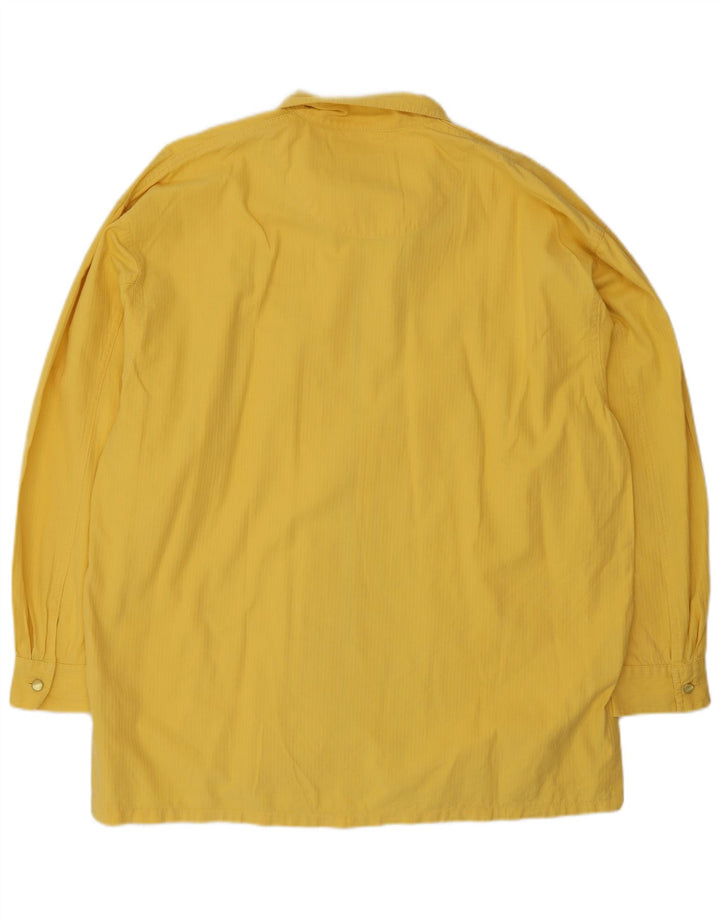 Camicia vintage da uomo con zip intera taglia 38/40 in cotone giallo medio