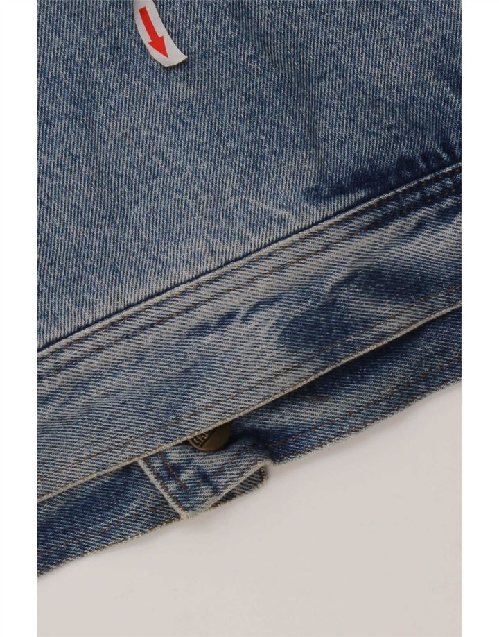 Giacca Jeans Uomo Chiusa IT 50 Large Blu Cotone
