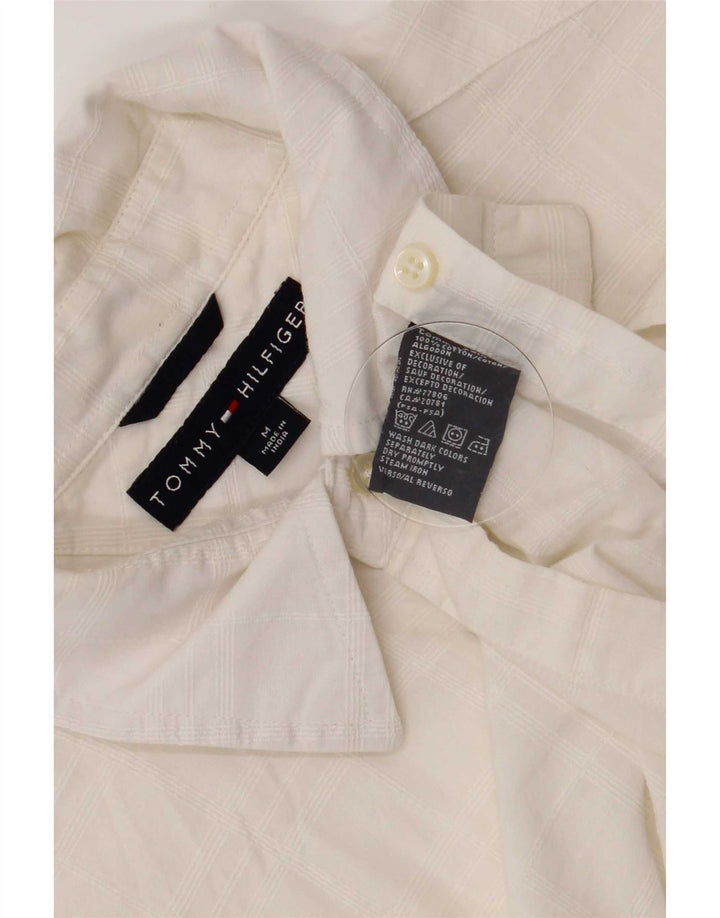 Camicia a maniche corte da uomo Tommy Hilfiger in cotone a quadri bianco medio