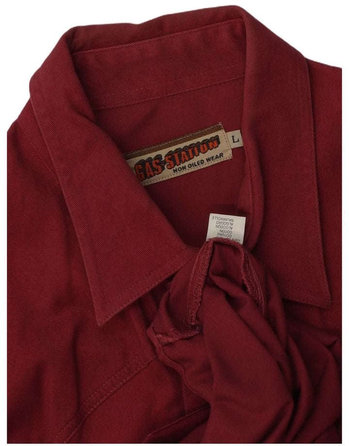 Camicia vintage da uomo grande in cotone bordeaux