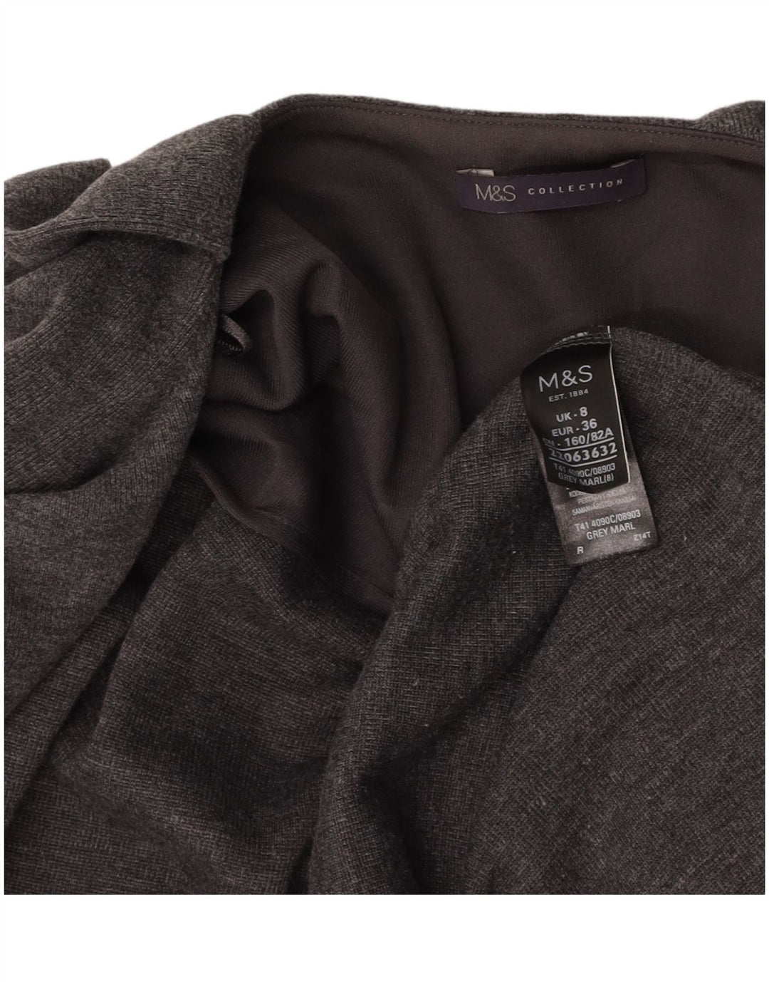 MARKS & SPENCER Maglione cardigan senza maniche da donna UK 8 piccolo grigio
