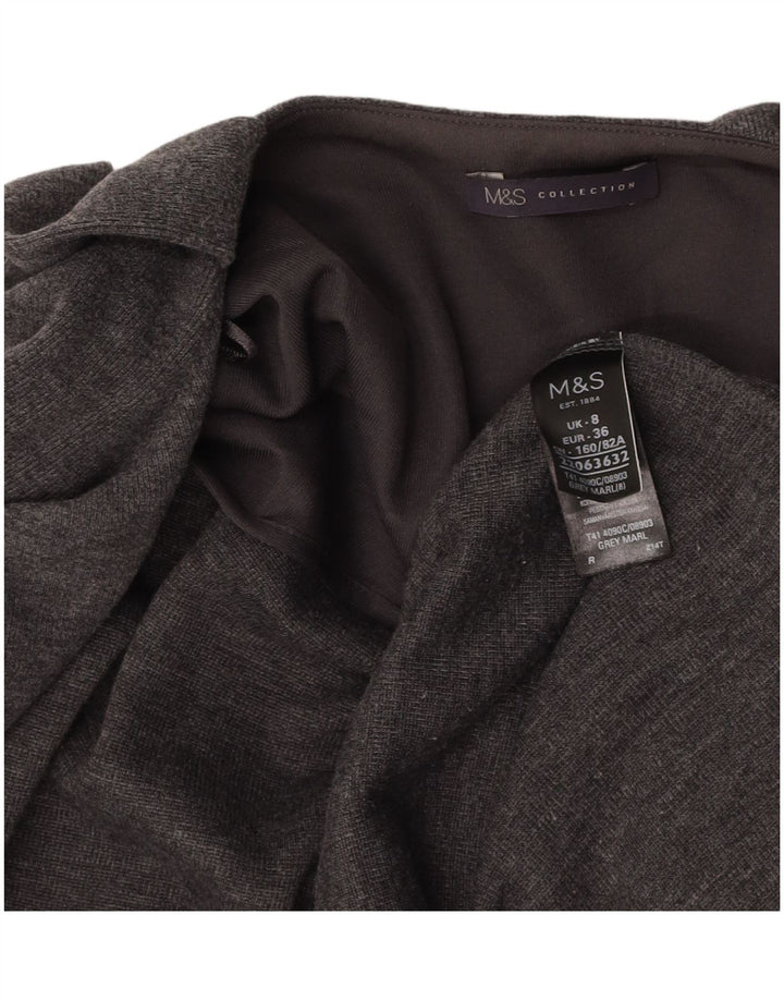 MARKS & SPENCER Maglione cardigan senza maniche da donna UK 8 piccolo grigio